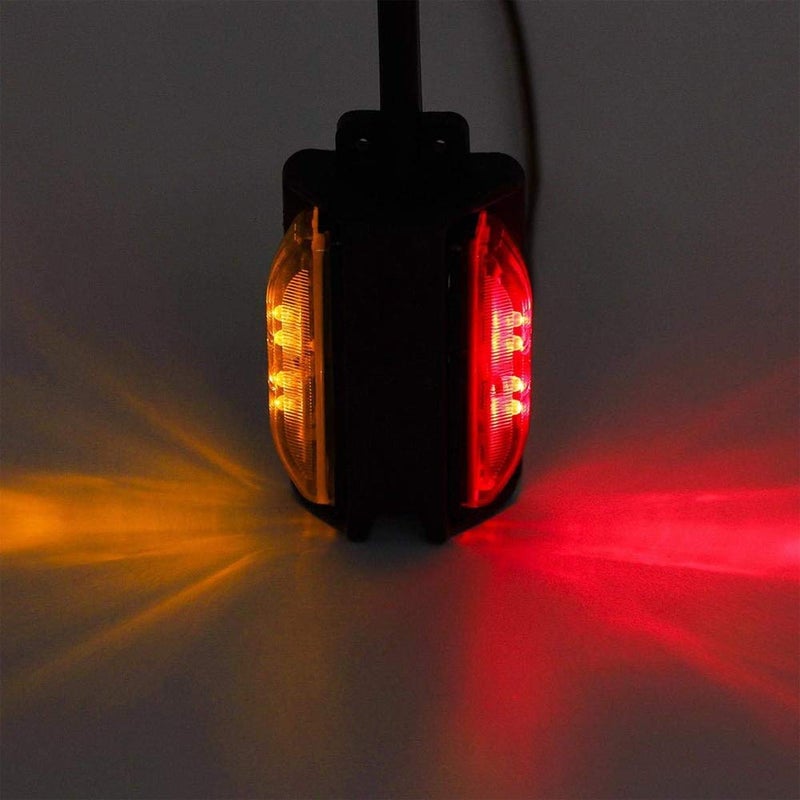 NEW SUN LED Fender Lights Kit, Pre-Wired Dual Face with Pedestal, Super Bright Amber & Red, RH&LH, Take as Turn Signal Side Clearance Mark Lights for Truck, Trailer, Tractor, Bus, 2Pcs Set Waterproof - Image 5